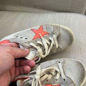 Kids Golden Goose Orange Star Sneakers